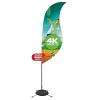 9' Streamline Sabre Sail Sign Flag, 2-Sided, Scissor Base