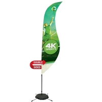 13' Streamline Sabre Sail Sign Flag, 2-Sided, Scissor Base