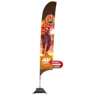 17' Streamline Razor Sail Sign Flag, 2-Sided, Scissor Base