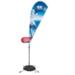 8' Streamline Teardrop Sail Sign Flag, 2-Sided, Scissor Base