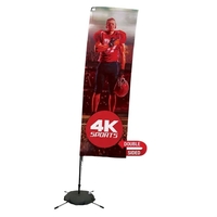 10' rectangular sail sign with steel scissor base and double-sided, dye......