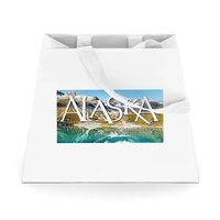 Matte-laminated Eurotote with a unique trapezoid shape. 16" long handles.......