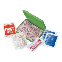 First aid case filled with large bandages, junior bandages, antiseptic...