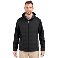Men's jacket with a full-zip, hood, softshell, and wind and water... from ASI...