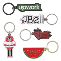 Custom diestruck keychains with soft enamel measuring 2" x 1"... from ASI...