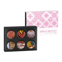 6 Piece Artistan Truffle Box with Dark Orange, Dark Chocolate, Dark... from...