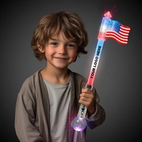 Light Up Jumbo Flag Wand w/ Prism Ball