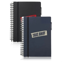 Spiral-bound notebook with 70 lined pages, pen loop, sticky notes and... from...
