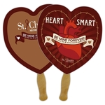 Announcement Hand Fan - 8.5x8 Heart Shaped Laminated - 14 pt