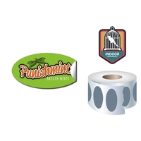 Roll Stickers / Decal - Indoor Permanent - 2x1 Oval Shape... from ASI 91760...