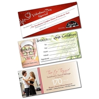 Gift Certificate - 4x9 - 80 lb. Matte Coated Paper