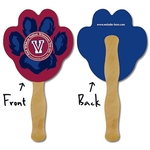 Mini Hand Fan - 5.25x5.5 Paw Print Shaped Laminated - 14 pt.