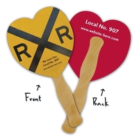 Mini Hand Fan - 5.25x5.5 Heart Shaped Laminated - 14 pt.... from ASI 91760...