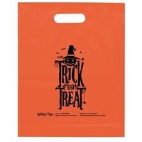 2.5 mil. orange plastic bag with fold-over die cut handles and... from ASI...