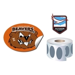 Roll Stickers / Decal - Outdoor Permanent - 4.25x3 Oval Shap