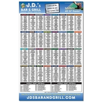 Laminated Card Football Schedule - 11x17 - 14 pt.