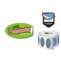 Roll Stickers / Decal - Outdoor Permanent - 2x1 Oval Shape... from ASI 91760...