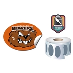 Roll Stickers / Decal - Indoor Permanent - 4.25x3 Oval Shape