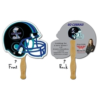 Hand Fan - 10x8.5 Football Helmet Shaped Laminated - 14 pt.... from ASI 91760...