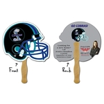 Hand Fan - 10x8.5 Football Helmet Shaped Laminated - 14 pt.