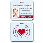 UV-Coated (1S) Plastic I.D./Event Badge with Punch - 3.625x3