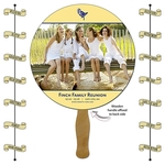 Announcement Hand Fan - 8.5 Inch Diameter Circle Laminated -