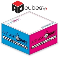 Ad Cubes - Memo Notes - 3.875x3.875x1.9375-3 Colors, 1 Desi... from ASI 91760...