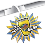 Shelf Talker - UV-Coated (1S) Plastic - Star Burst Shape (4.