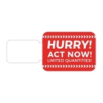 Shelf Flag - UV-Coated (1S) Plastic - Rectangle Shape (3.5x2