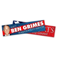 Political Campaign Bumper Sticker - UV-Coated Vinyl (10.5x2.... from ASI...