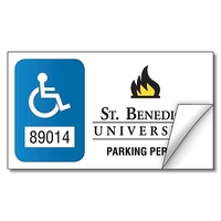 School White Vinyl Parking Permit Sticker / Decal - UV-Coate... from ASI...