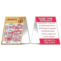 Baseball Schedule Table Tent - UV-Coated (1S) - 5x7 Folded.... from ASI 91760...