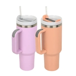 Double-Wall Stainless Steel Tumbler with Straw Lid, 40 oz.