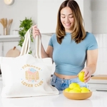 Oversized Deluxe Canvas Tote Bag with Striped Handles