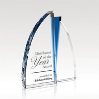 6 1/2" x 8" x 1 1/2" clear optical crystal award... from ASI 93986...