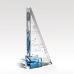 10" Crystal Award w/ Colorfill - Wedge - Aver