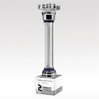Sapphire Accented Crystal Column Award