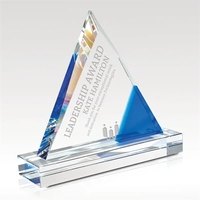 Award crafted from optical crystal and given a light blue hue... from ASI...