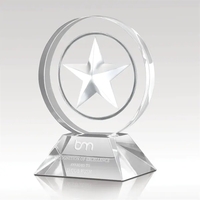 Optical crystal award featuring a deep etched star graphic set on... from ASI...