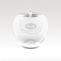 Apple shaped optical crystal award with meticulous construction that exposes...