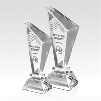 Slanted obelisk pillar award made of optical crystal.... from ASI 93986...