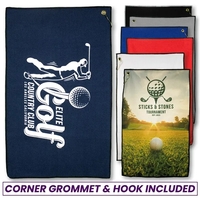 16" x 26" microfiber waffle golf towel with corner grommet and... from ASI...