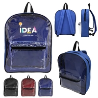 Clear Pvc Backpack W/ Colored Back