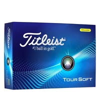 Yellow Titleist Tour Soft golf ball is built with the largest... from ASI...