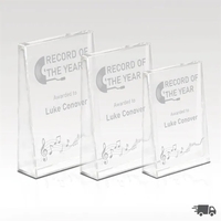 Wedge-Shaped Optical Crystal Award - Clear Distinction