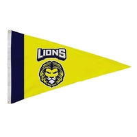 2.5' x 4' nylon pennant flag with canvas header, brass grommets... from ASI...