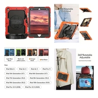 iPad 10.9" Case with Hand Strap + Shoulder-Strap (Red)