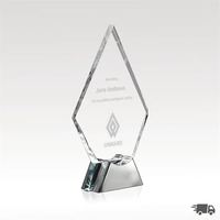 9 1/4" starphire glass award that sits on a silver aluminum... from ASI 93986...