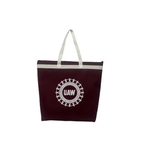Zip Top Accent Tote Bag