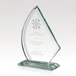 Crystal Award with Colorfill 7" - Crescentric - Etched